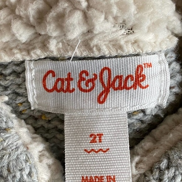 CAT & Jack Sherpa Fleece 4 piece Boy Cable Knit Sweater Multicolored Set Size 2T - Picture 11 of 16